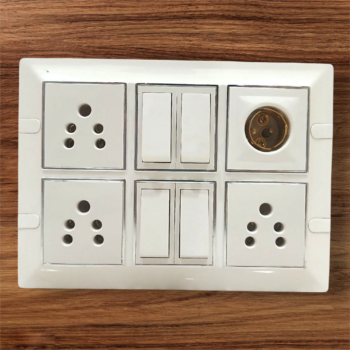 6A 4-Switch 3-Socket 1 bulb holder fitted Modular BOARD electrical-modular-board (1)