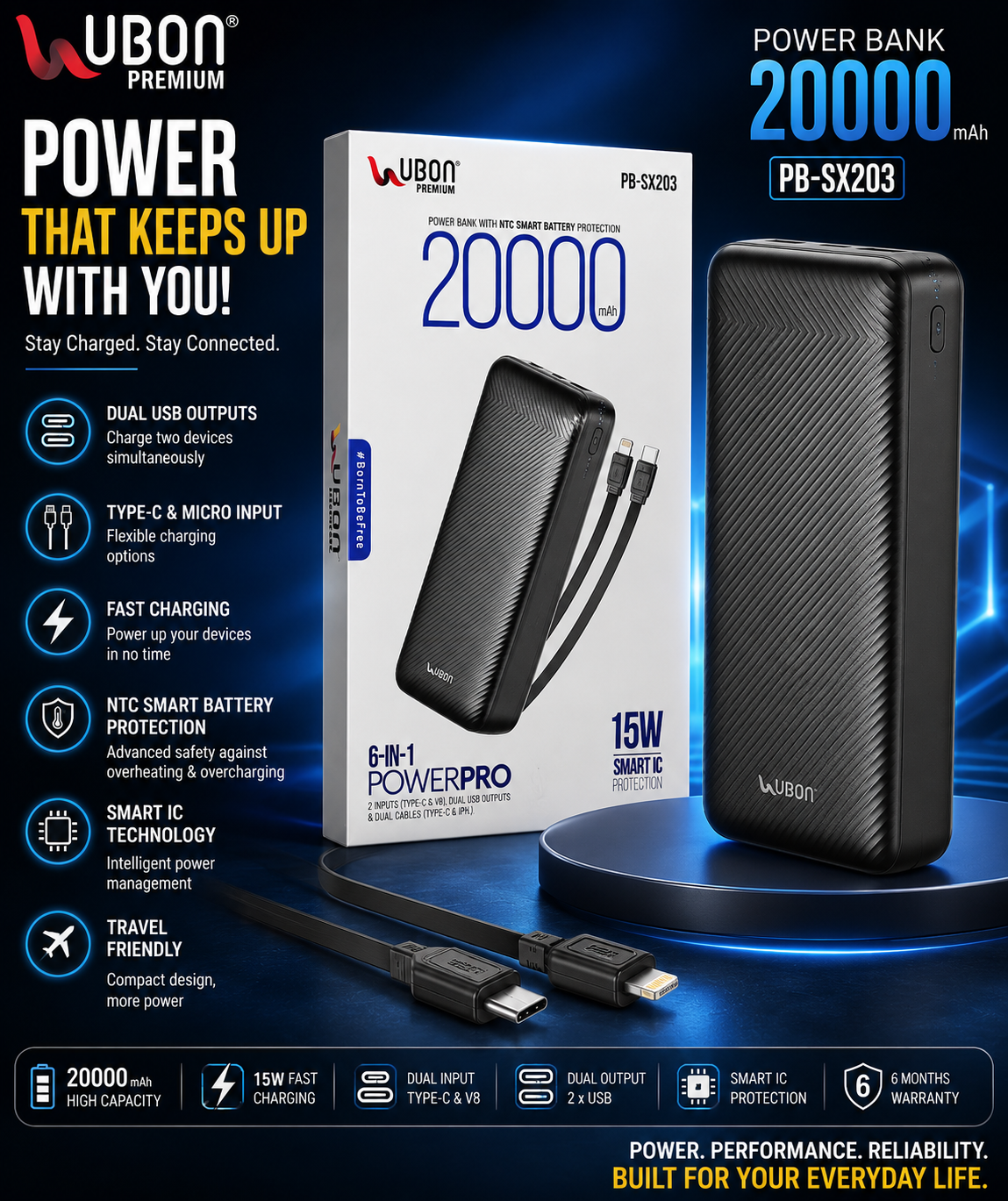 20000 mAh POWER BANK PB-SX203