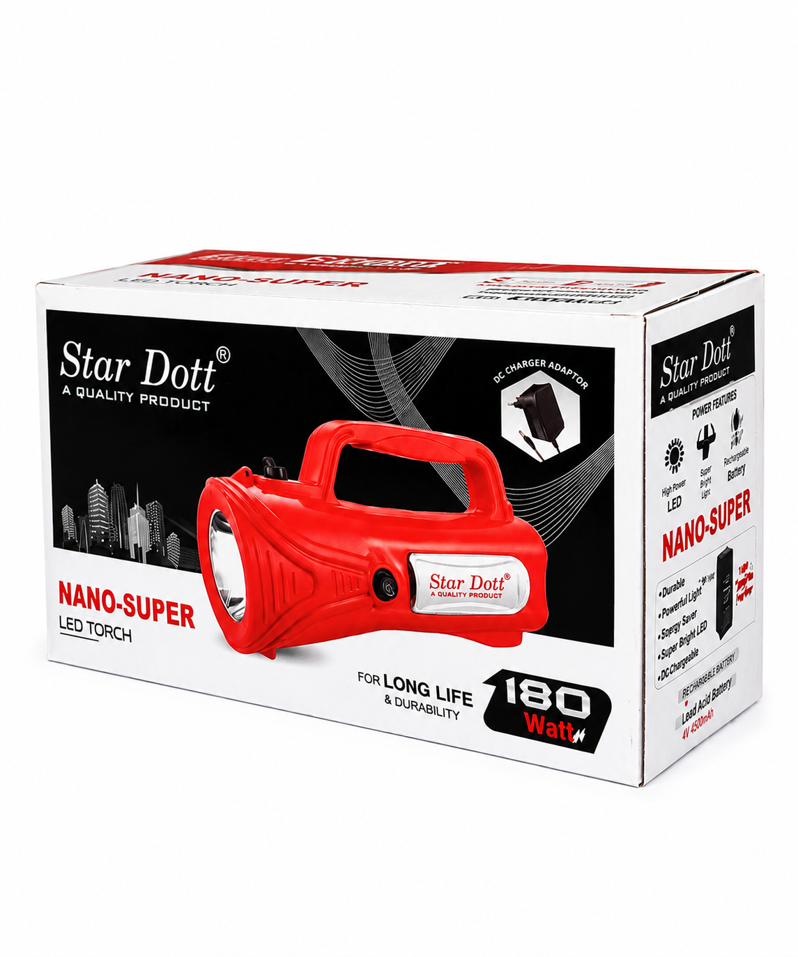 180 WT RECHARGEABLE TORCH STAR DOTT