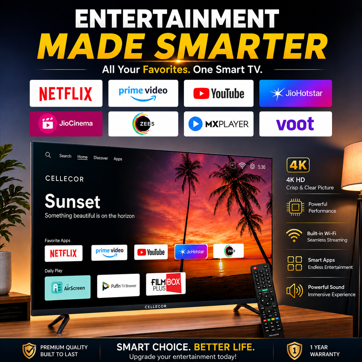 32 inch HD LED Smart tv CK-32Z CELLECOR