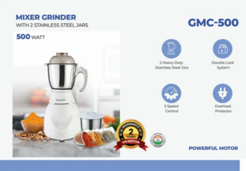 500 WT MIXER GRINDER WITH 2 STAINLESS STEEL JARS juicer-mixer-grinder-500x500