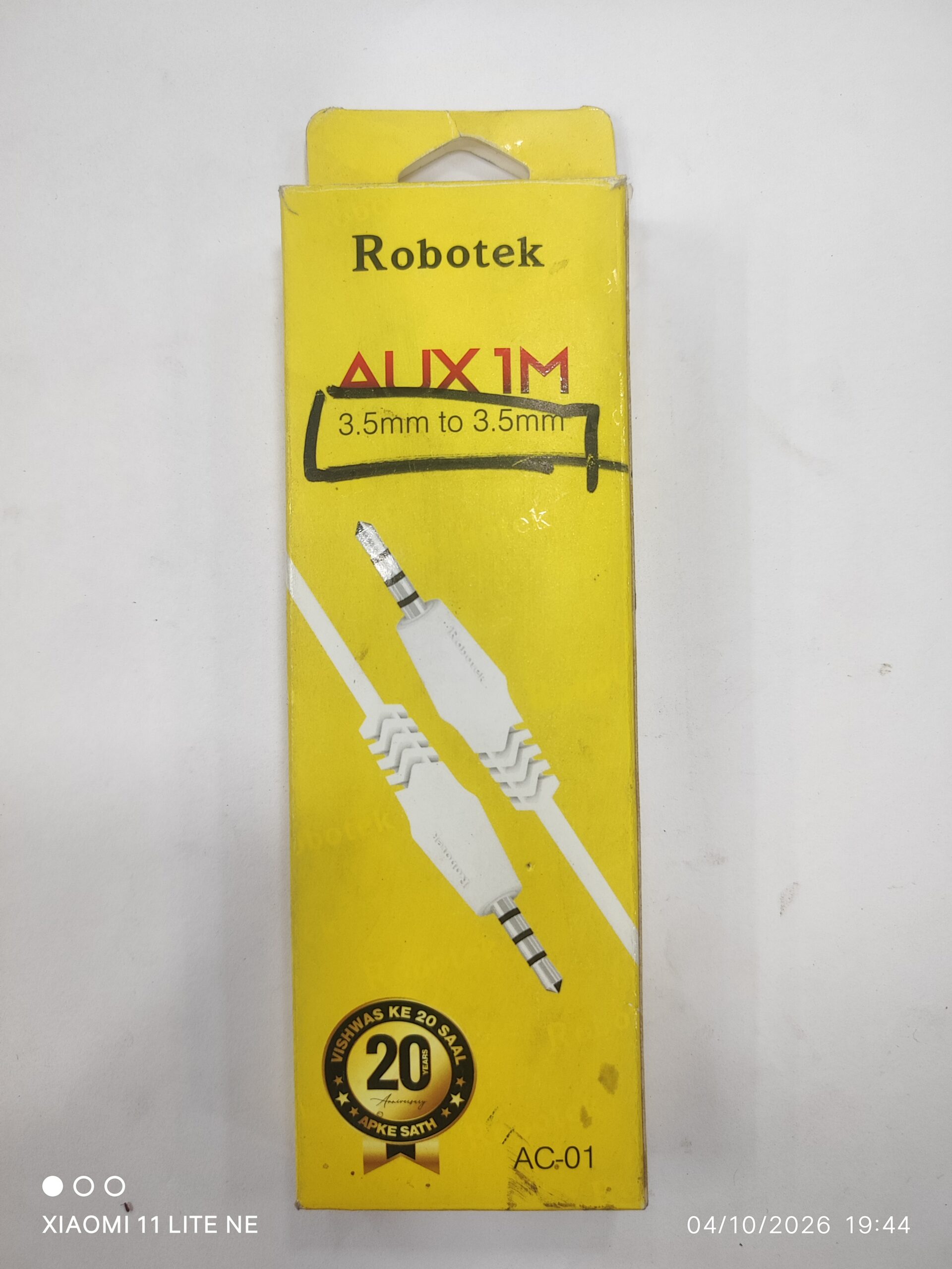 robotek Aux to aux cable 1mtr