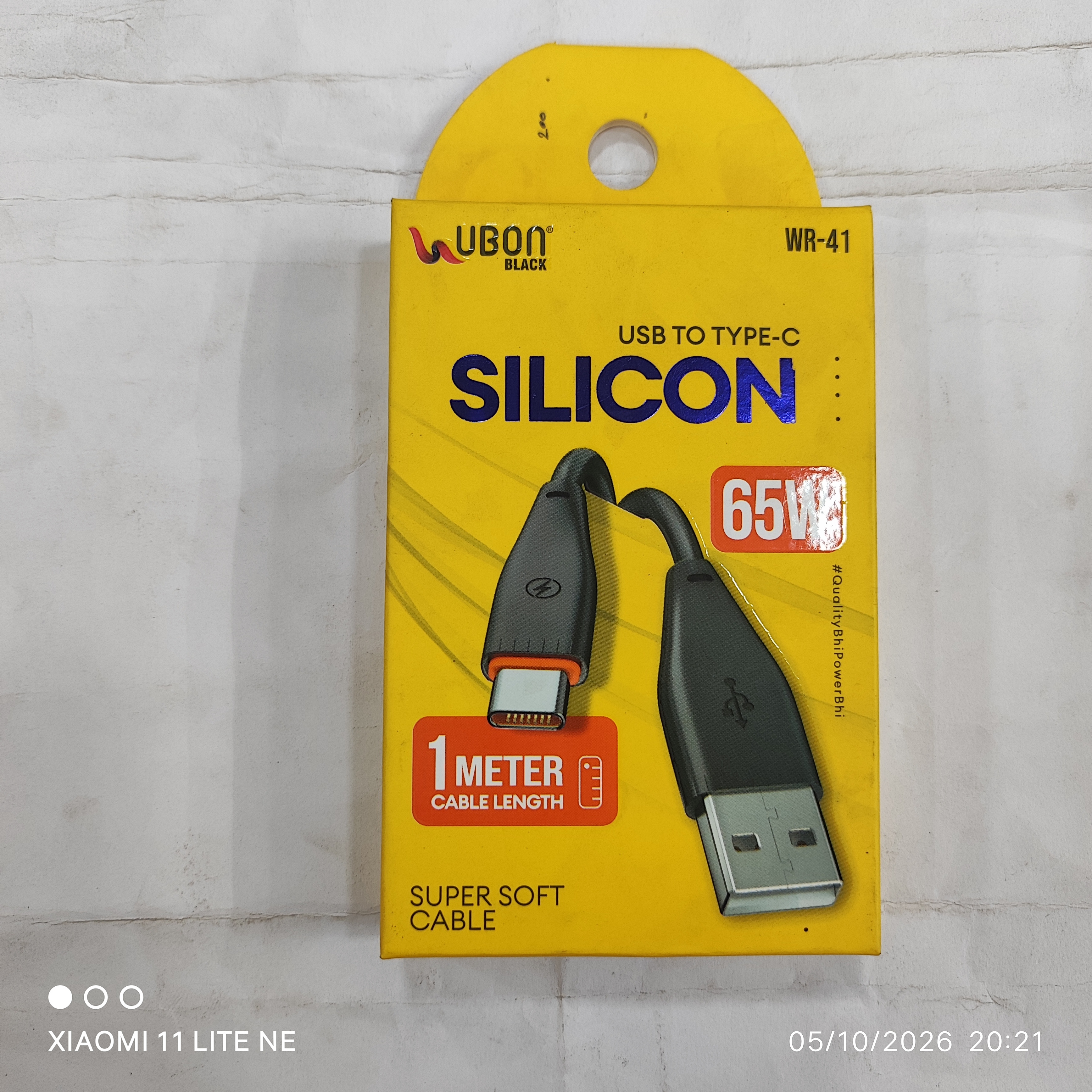 Usb to c type charging cable ubon 65w wr41