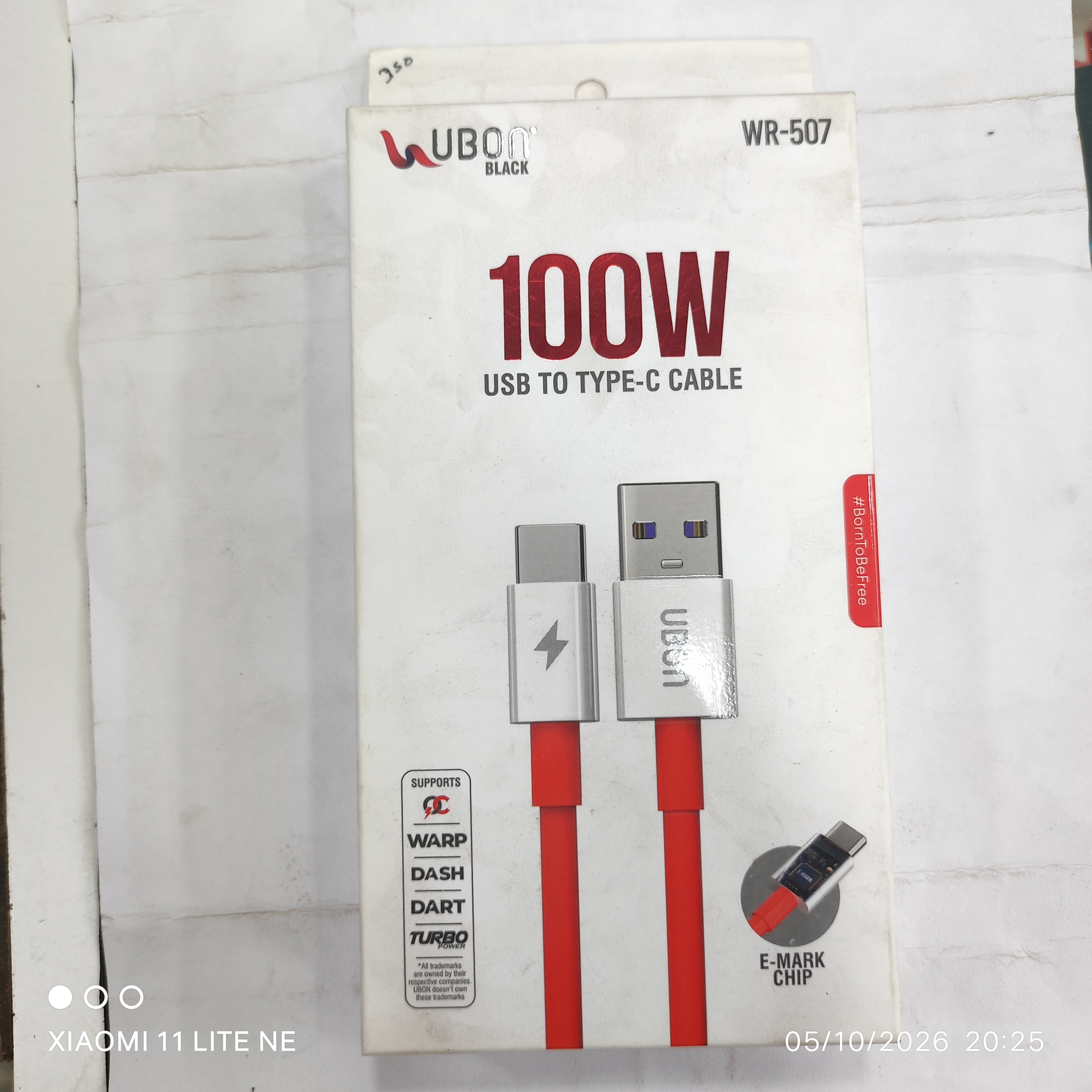 Usb to c type charging cable ubon 100w wr507